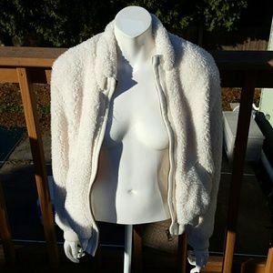 Cozy, faux fur bomber jacket!