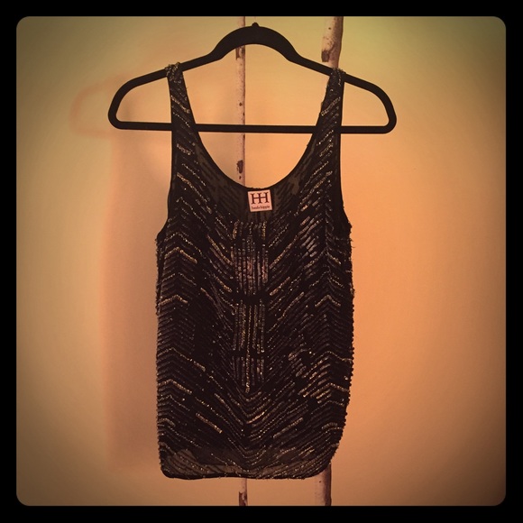 Silk beaded top by Haute Hippie