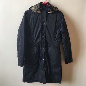 Long Winter Coat Black Warm Sz M but fits small