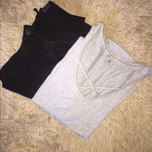 Short sleeve gray stretchy t