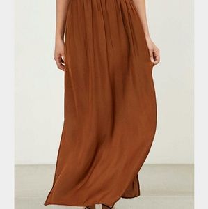 Bronze maxi skirt w/ side slits