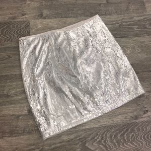 Silver Sparkly Sequin Skirt