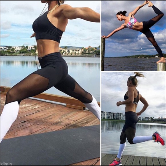 YOGA FITNESS MESH LEGGINGS - Picture 4 of 5