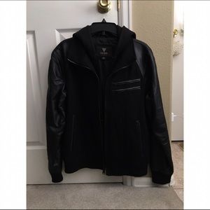 GUESS Hooded Biker Jacket