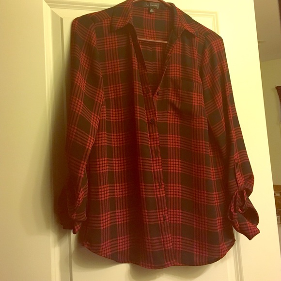 Limited red and black button up