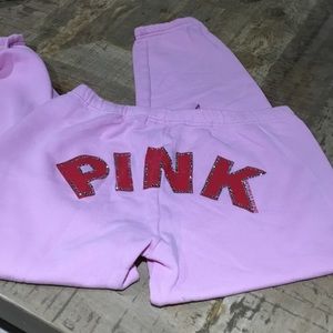 Pink Victoria Secret Crop Sweatpants