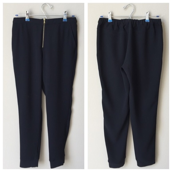 zip front joggers
