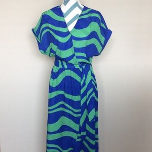 Green and blue dress