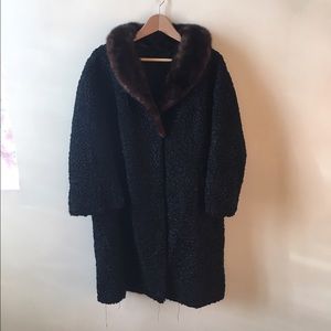 Beautiful Fur Coat Sz 6 Vintage Black