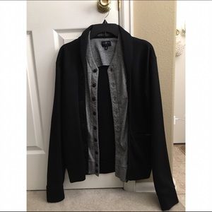 MARK ECKO Black and Gray Layered Cardigan