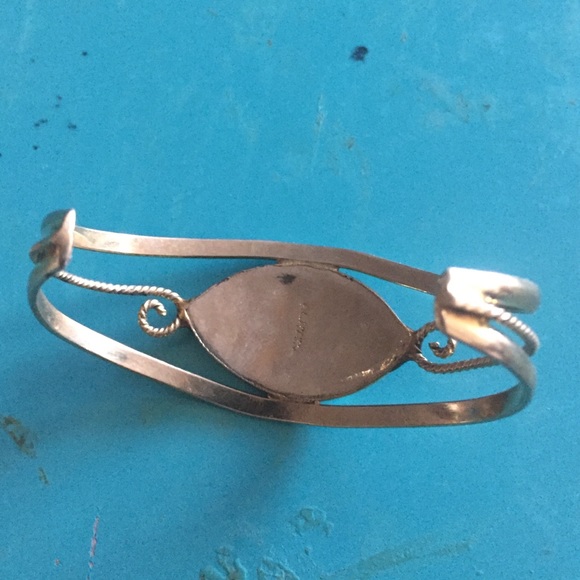 VIntage alpaca mexico silver cuff bracelet - Picture 3 of 4