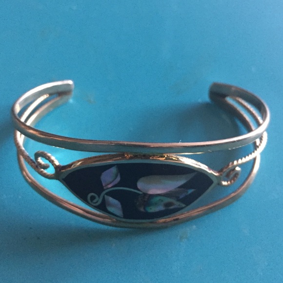 VIntage alpaca mexico silver cuff bracelet - Picture 2 of 4