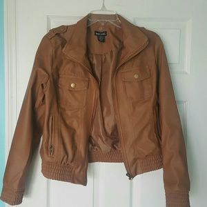 Brown leather jacket