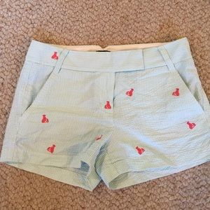 JCrew Embroidered Lobster Shorts