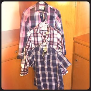 Abercrombie Kids button down flannel shirts.