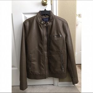 ZARA Tan Faux Leather Biker Jacket