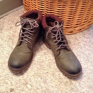 Olive green boots