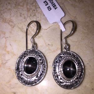 Star Diopside Bali Sterling Silver Earrings