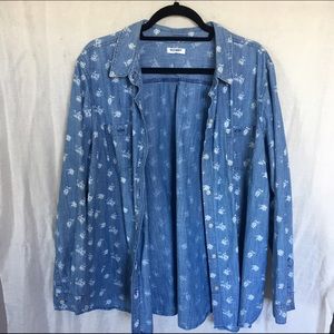 Plus Size denim button down