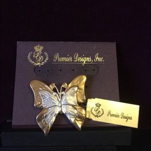 Premier jewelry gold and silver butterfly pin