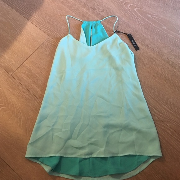 Aqua chiffon razor back top