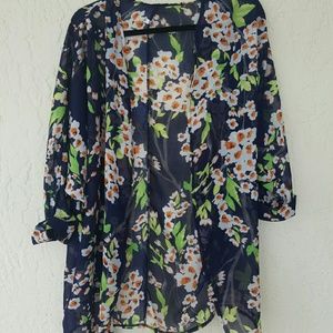 Flowery kimono cardigan