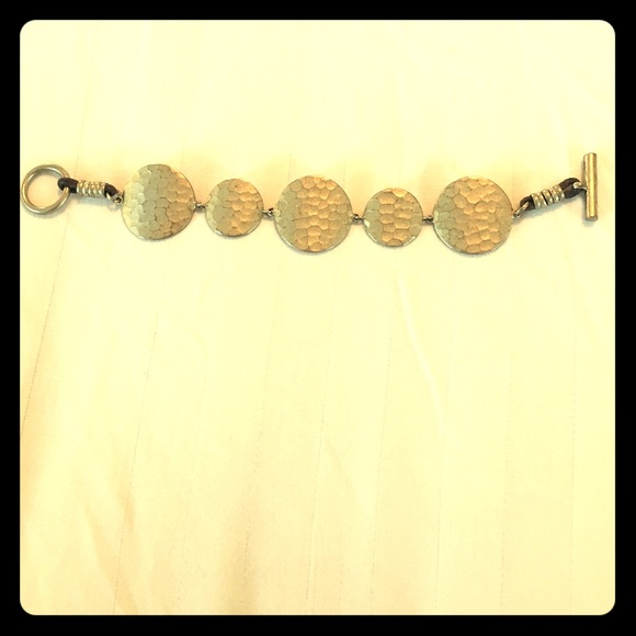 Kenneth Cole gold and brown leather bracelet