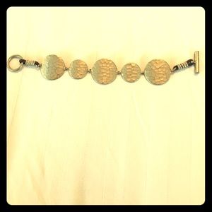 Kenneth Cole gold and brown leather bracelet