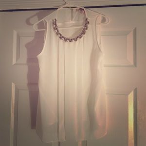 Forever 21 pearl and crystal beaded collar