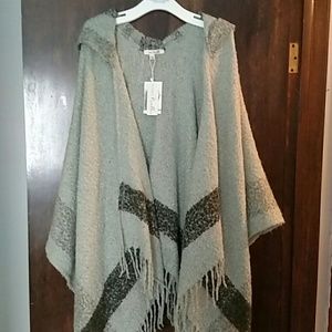 Hooded sweater wrap NWT