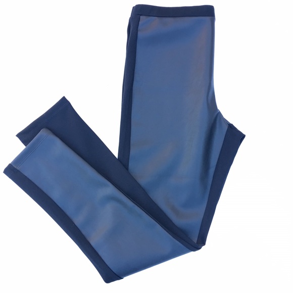 Fashion Faux Two-Tone Leather Leggings - Picture 2 of 3