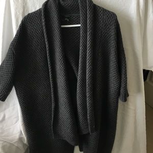 Ann Taylor Open Cardigan - gray- L