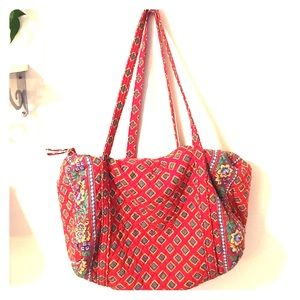 Vera Bradley RED VILLA Medium Duffel Bag