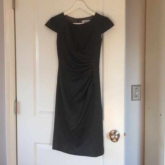 Anthropologie Formal gray midi dress