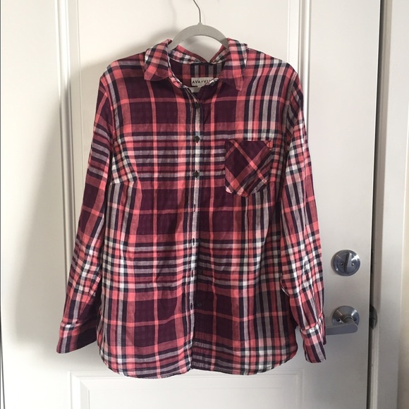 Ava + Viv NWT Plaid shirt