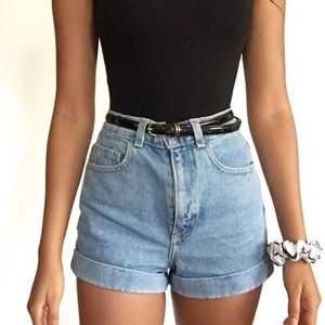 High Rise Denim Shorts