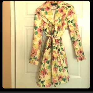 Bright floral trench coat for spring showers