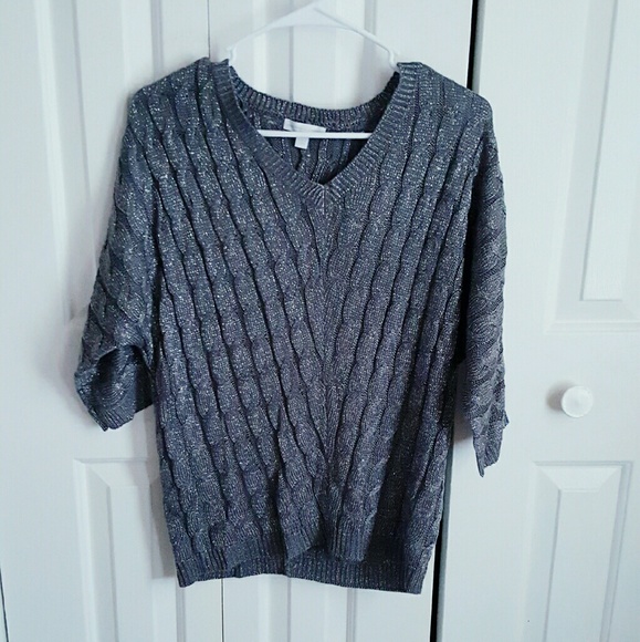NY & Company Silver / Gray Knit Sweater Size Small (worn once ) - Picture 2 of 3