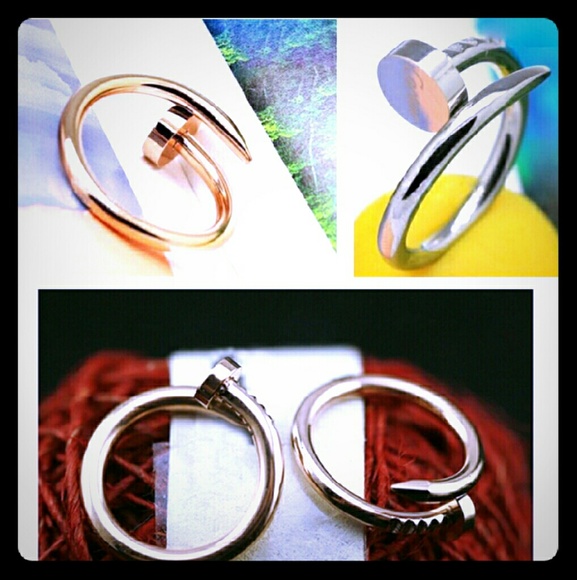 NaiL shaped Rings- Base color w/shiny diamond stones: cz or crystal💍 - Picture 1 of 5