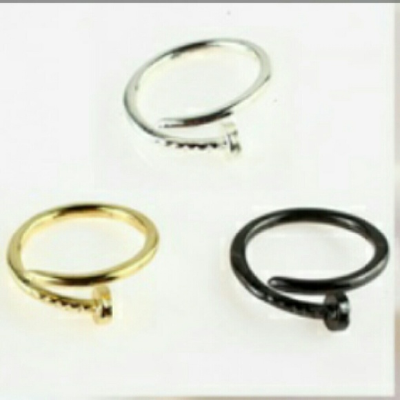 NaiL shaped Rings- Base color w/shiny diamond stones: cz or crystal💍 - Picture 5 of 5