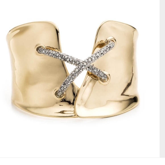 Alexis Bittar crystal X, corset cuff bracelet