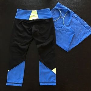 lululemon athletica Pants - Lululemon Colorblock Tank & Crop Pants Set lululemon athletica Pants - Lululemon Colorblock Tank & Crop Pants Set