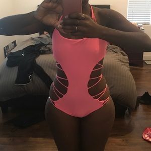 Asos cutout swimsuit- coral/pink