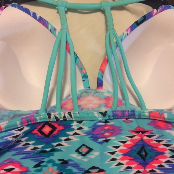 Tribal Fusion Molded Push-Up Tankini Swim Suit. - Picture 3 of 3