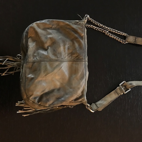 Tarnish Bags - Tarnish Distressed Green Crossbody Bag w/Tassels Tarnish Bags - Tarnish Distressed Green Crossbody Bag w/Tassels