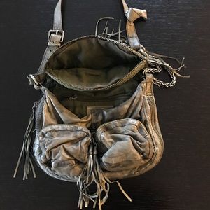 Tarnish Bags - Tarnish Distressed Green Crossbody Bag w/Tassels Tarnish Bags - Tarnish Distressed Green Crossbody Bag w/Tassels