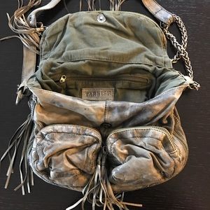 Tarnish Bags - Tarnish Distressed Green Crossbody Bag w/Tassels Tarnish Bags - Tarnish Distressed Green Crossbody Bag w/Tassels