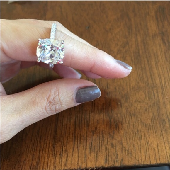 💍8 Carat 925 Sterling Silver CZ Engagement Ring