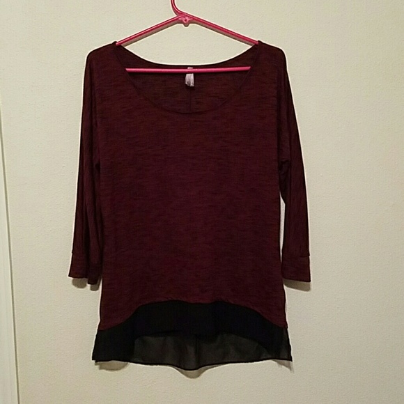 Vanity high-low 3/4 length sleeve shirt