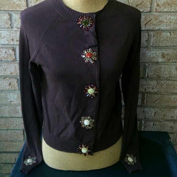 Brown Sweater with Adorable Trim